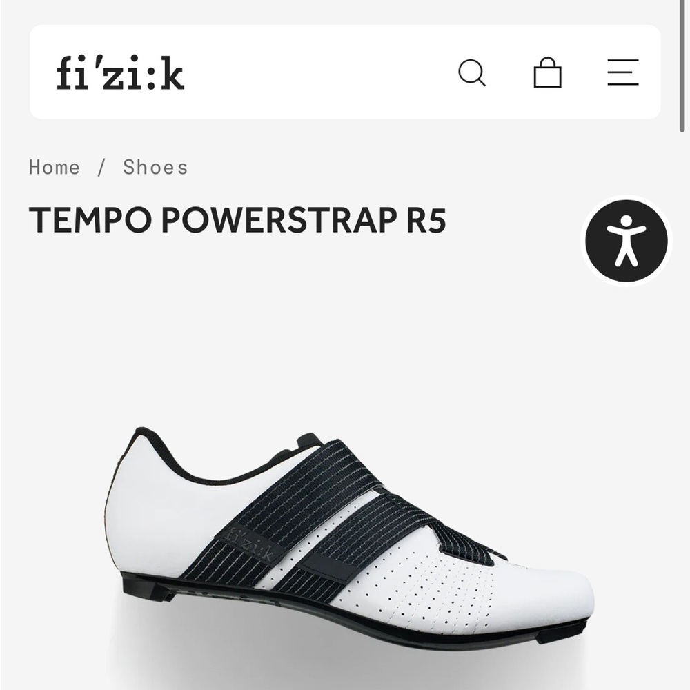 fi'zi:k tempo r5 powerstrap cycling size 9.5 Womens white/black shoes